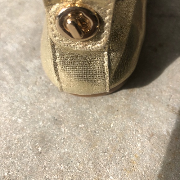 Coach Gold Leather Ballet Flats Size 7 - Picture 4 of 10